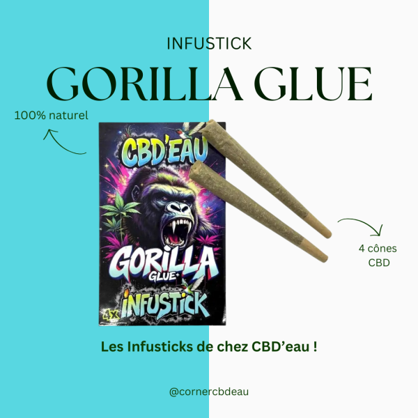 Pack 4 Infusticks CBD Gorilla Glue 7% CBD'eau